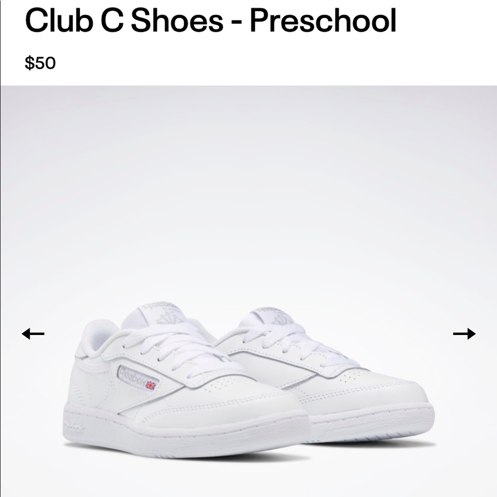 Reebok Club C Sneakers Kids size 3.5
